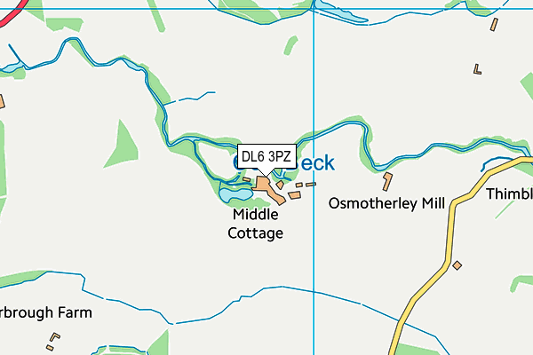 DL6 3PZ map - OS VectorMap District (Ordnance Survey)