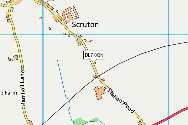 Scruton Cricket Club map (DL7 0QN) - OS VectorMap District (Ordnance Survey)