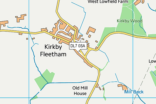 Kirkby Fleetham Church of England Primary School map (DL7 0SA) - OS VectorMap District (Ordnance Survey)