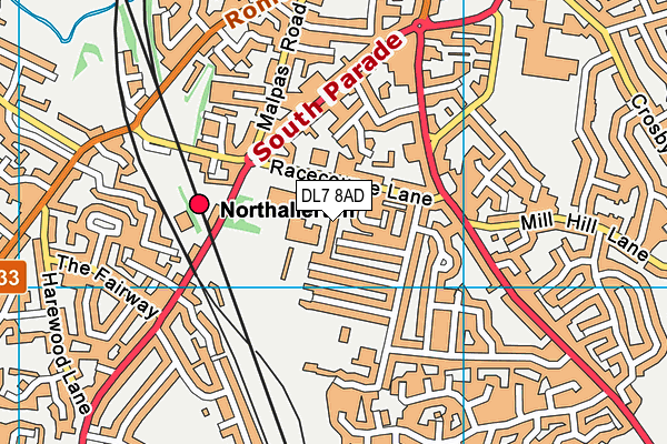 DL7 8AD map - OS VectorMap District (Ordnance Survey)