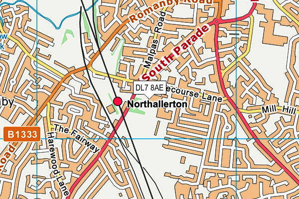 DL7 8AE map - OS VectorMap District (Ordnance Survey)