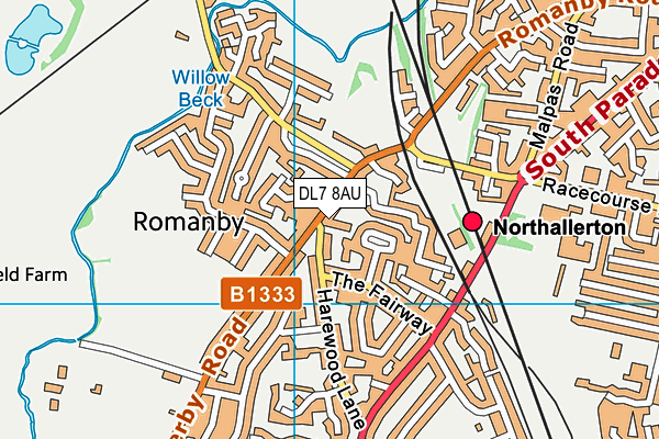 DL7 8AU map - OS VectorMap District (Ordnance Survey)