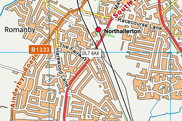 DL7 8AX map - OS VectorMap District (Ordnance Survey)