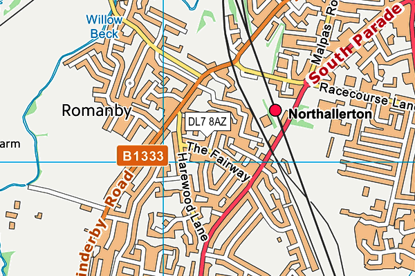 DL7 8AZ map - OS VectorMap District (Ordnance Survey)