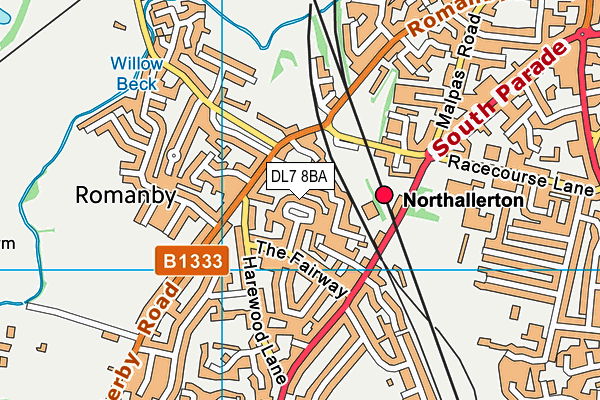 DL7 8BA map - OS VectorMap District (Ordnance Survey)