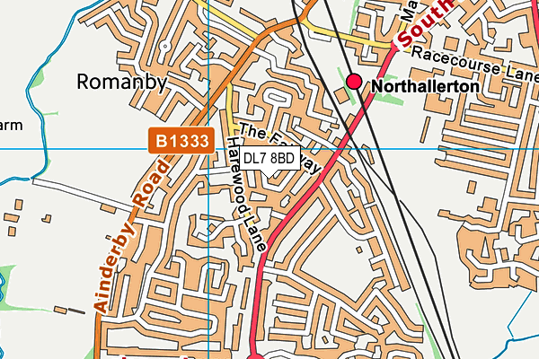 DL7 8BD map - OS VectorMap District (Ordnance Survey)