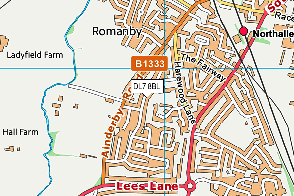 Romanby Primary School map (DL7 8BL) - OS VectorMap District (Ordnance Survey)