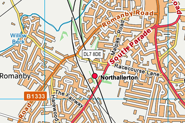 DL7 8DE map - OS VectorMap District (Ordnance Survey)