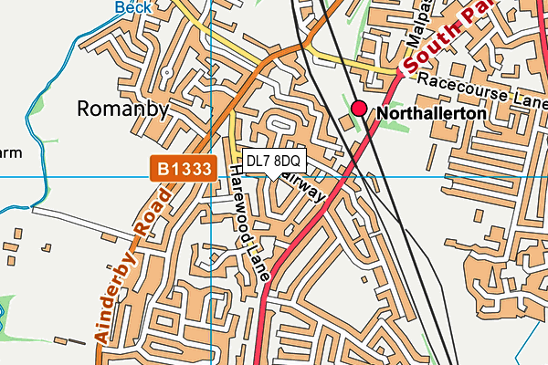 DL7 8DQ map - OS VectorMap District (Ordnance Survey)