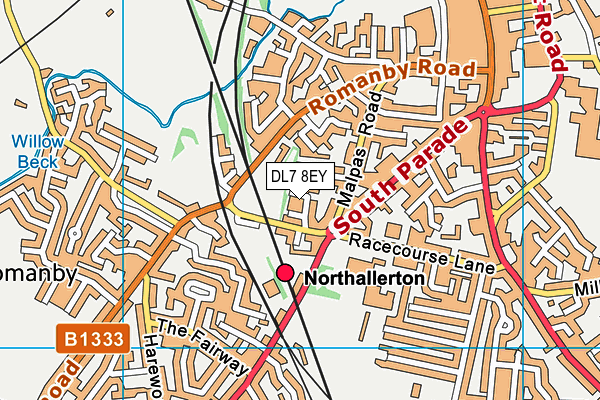 DL7 8EY map - OS VectorMap District (Ordnance Survey)