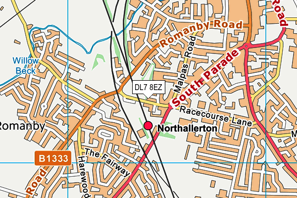 DL7 8EZ map - OS VectorMap District (Ordnance Survey)