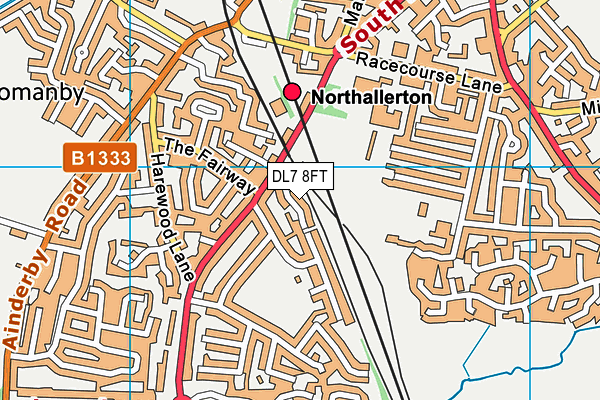 DL7 8FT map - OS VectorMap District (Ordnance Survey)