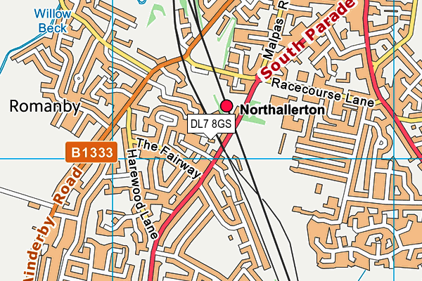 DL7 8GS map - OS VectorMap District (Ordnance Survey)