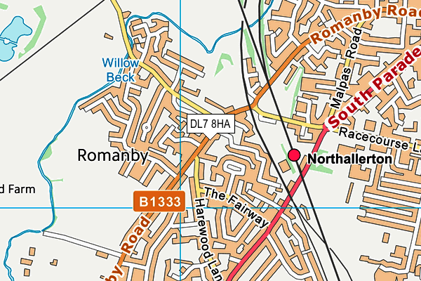 Northallerton Town Fc map (DL7 8HA) - OS VectorMap District (Ordnance Survey)