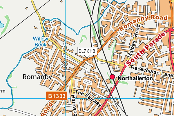DL7 8HB map - OS VectorMap District (Ordnance Survey)