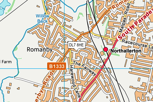 DL7 8HE map - OS VectorMap District (Ordnance Survey)