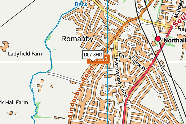 DL7 8HG map - OS VectorMap District (Ordnance Survey)