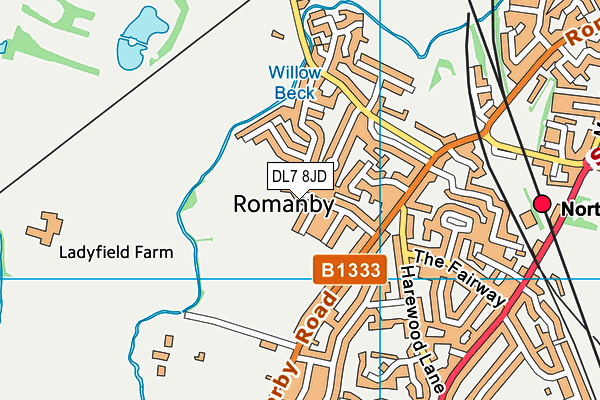 DL7 8JD map - OS VectorMap District (Ordnance Survey)