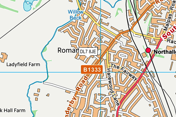 DL7 8JE map - OS VectorMap District (Ordnance Survey)