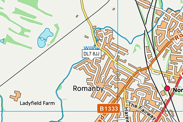 DL7 8JJ map - OS VectorMap District (Ordnance Survey)