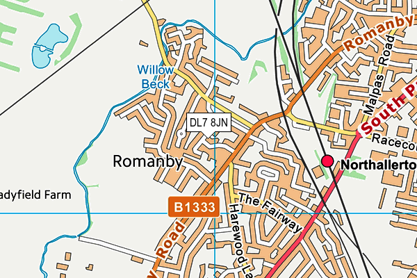 DL7 8JN map - OS VectorMap District (Ordnance Survey)