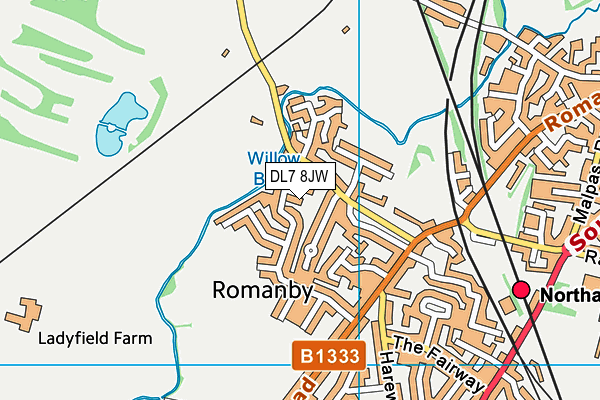 DL7 8JW map - OS VectorMap District (Ordnance Survey)