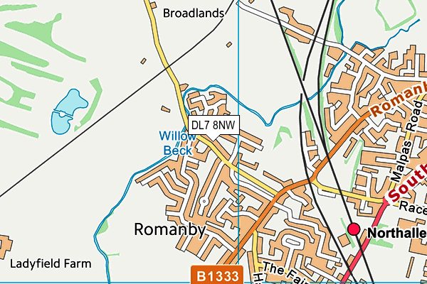 DL7 8NW map - OS VectorMap District (Ordnance Survey)