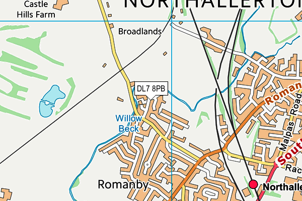 DL7 8PB map - OS VectorMap District (Ordnance Survey)
