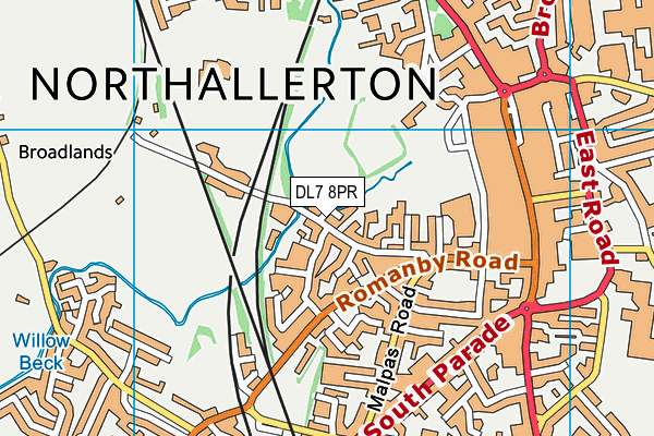 DL7 8PR map - OS VectorMap District (Ordnance Survey)