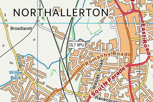 DL7 8PU map - OS VectorMap District (Ordnance Survey)