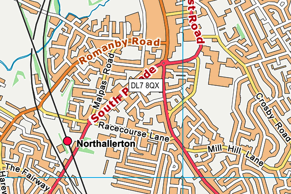 DL7 8QX map - OS VectorMap District (Ordnance Survey)