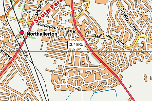 DL7 8RU map - OS VectorMap District (Ordnance Survey)