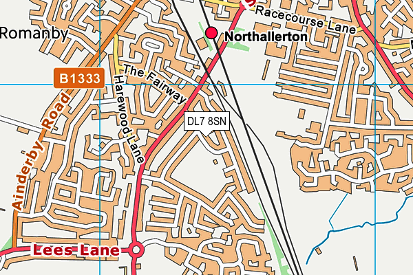 Northallerton Town Cricket Club map (DL7 8SN) - OS VectorMap District (Ordnance Survey)
