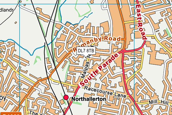 DL7 8TB map - OS VectorMap District (Ordnance Survey)