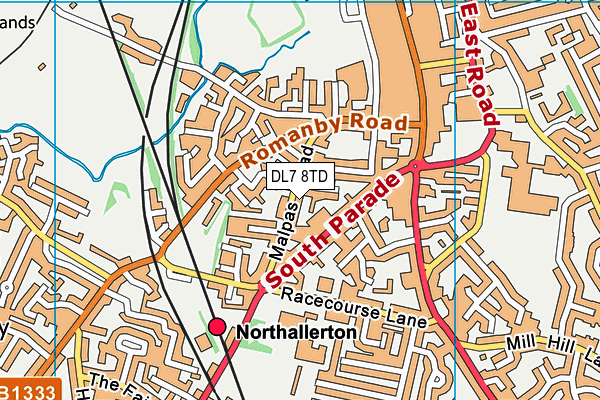 DL7 8TD map - OS VectorMap District (Ordnance Survey)