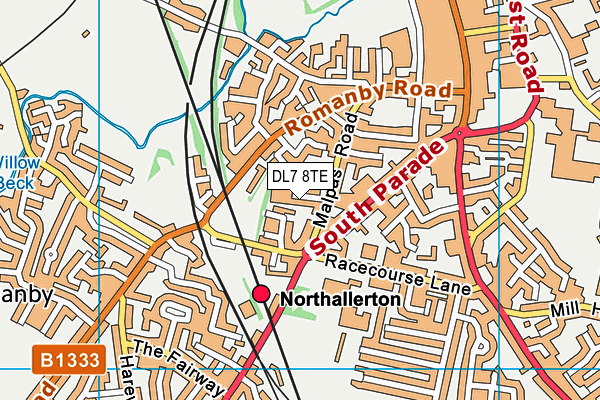 DL7 8TE map - OS VectorMap District (Ordnance Survey)