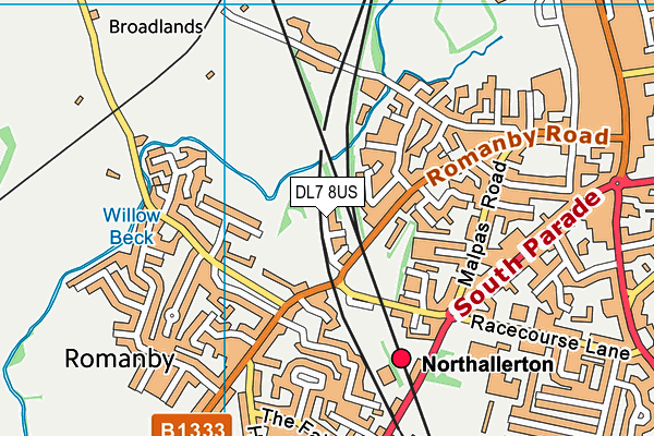 DL7 8US map - OS VectorMap District (Ordnance Survey)