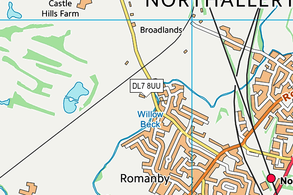 DL7 8UU map - OS VectorMap District (Ordnance Survey)