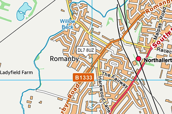 DL7 8UZ map - OS VectorMap District (Ordnance Survey)