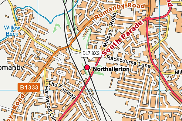 DL7 8XS map - OS VectorMap District (Ordnance Survey)