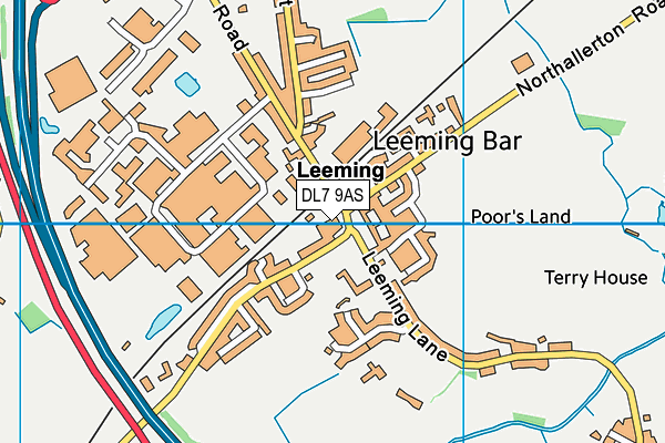 DL7 9AS map - OS VectorMap District (Ordnance Survey)
