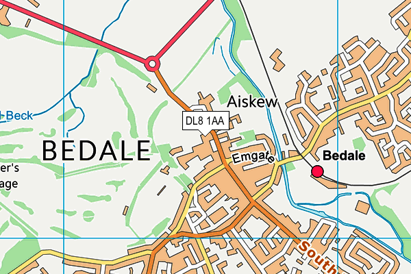 Bedale Hall Park map (DL8 1AA) - OS VectorMap District (Ordnance Survey)