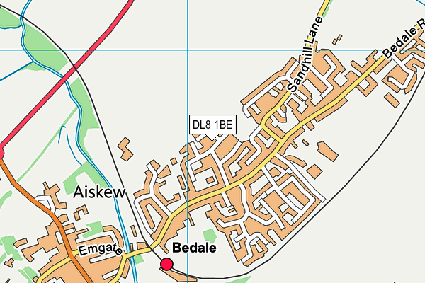 DL8 1BE map - OS VectorMap District (Ordnance Survey)