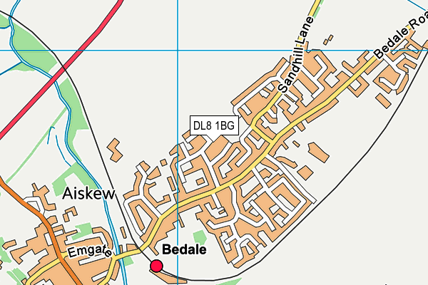 DL8 1BG map - OS VectorMap District (Ordnance Survey)