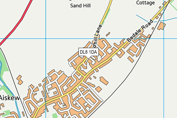 DL8 1DA map - OS VectorMap District (Ordnance Survey)