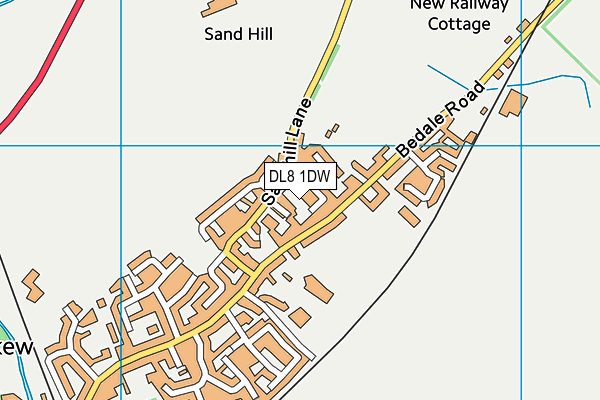 DL8 1DW map - OS VectorMap District (Ordnance Survey)