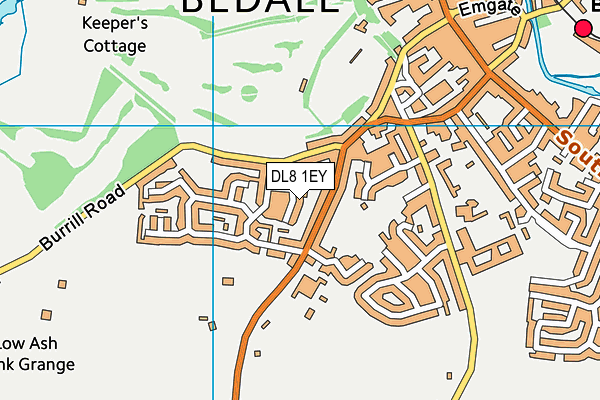 DL8 1EY map - OS VectorMap District (Ordnance Survey)