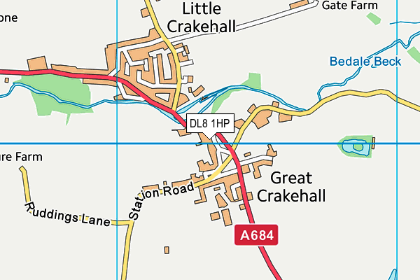 Crakehall Cricket Club map (DL8 1HP) - OS VectorMap District (Ordnance Survey)