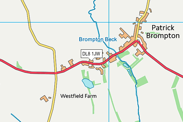 DL8 1JW map - OS VectorMap District (Ordnance Survey)