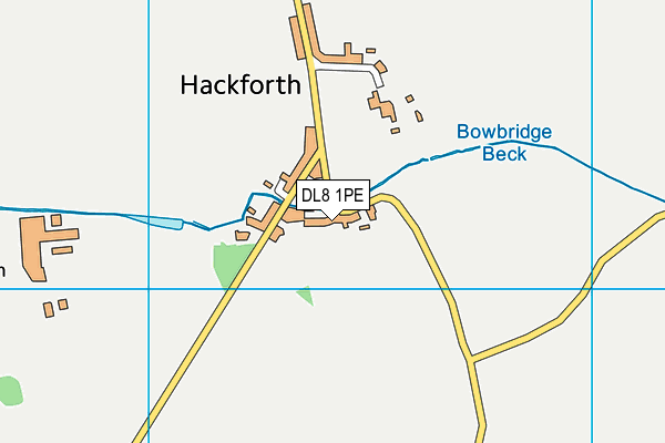 Hackforth Village Hall map (DL8 1PE) - OS VectorMap District (Ordnance Survey)